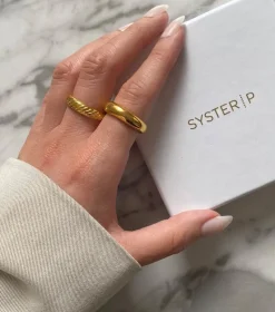 Syster P Bolded Ring Guld><noscript><img width=