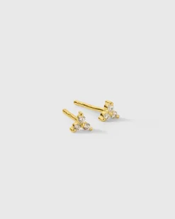 Syster P Celestia Triple Stone Studs Gold>Örhängen New