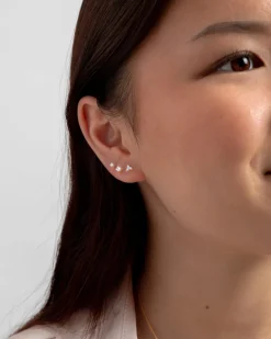 Syster P Celestia Triple Stone Studs Gold>Örhängen New