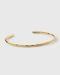 Syster P Florentina Bangle Guld Green Jade>Armband Outlet