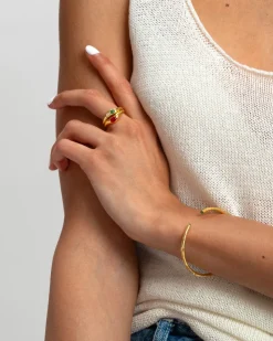 Syster P Floretina Ring Guld Pink Quartz>Ringar Sale