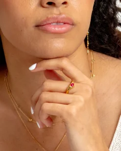 Syster P Floretina Ring Guld Pink Quartz><noscript><img width=
