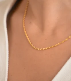 Syster P Herringbone Twisted Guld>Halsband Outlet