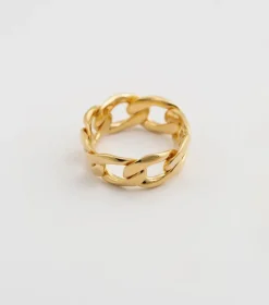 Syster P Links Curb Chain Ring Guld>Ringar Outlet
