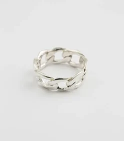 Syster P Links Curb Chain Ring Silver>Ringar Hot