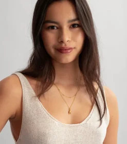 Syster P Melinda Double Petal Guld>Halsband Sale