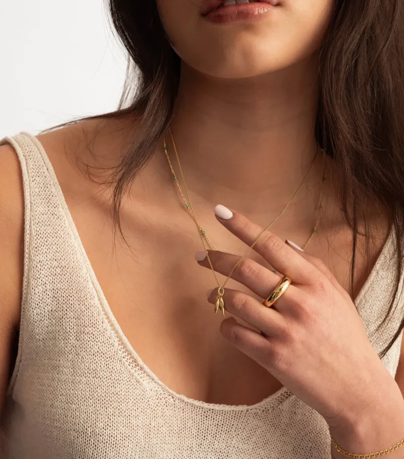 Syster P Melinda Double Petal Guld>Halsband Sale