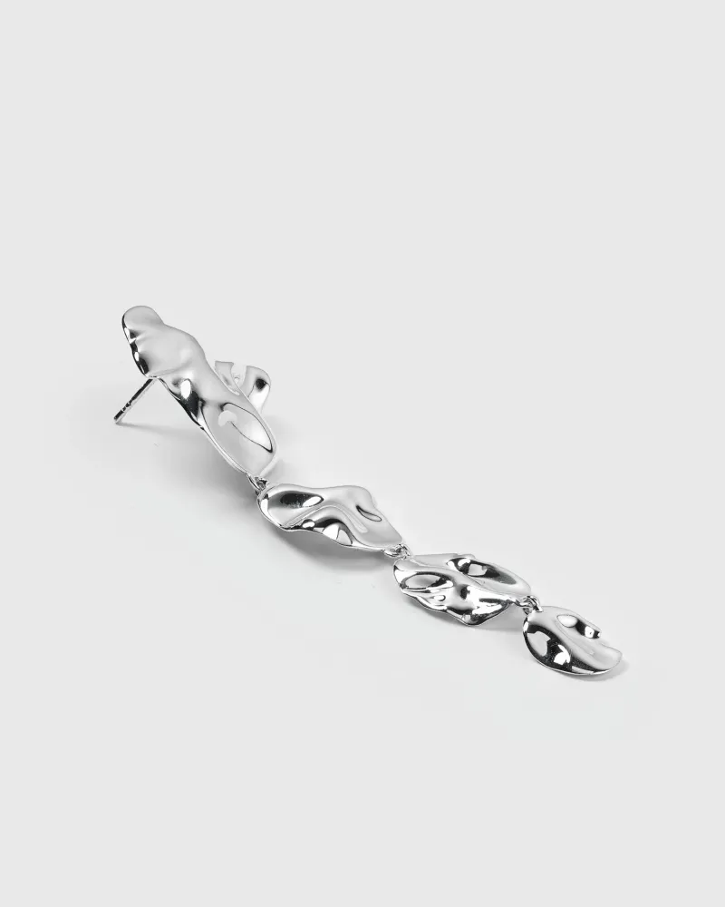 Syster P Moulded Long Single Earring Silver ES1276>Örhängen Best