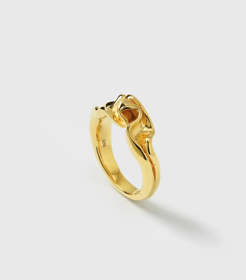 Syster P Moulded Narrow Ring Gold>Ringar