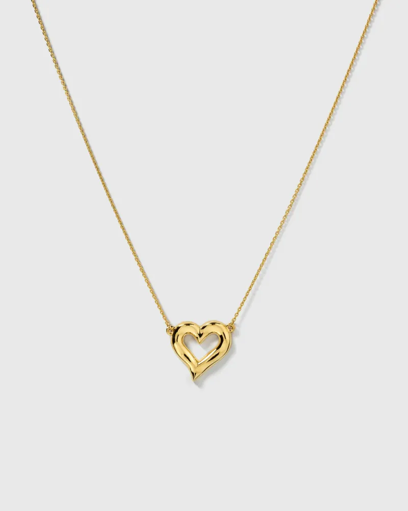 Syster P Puff Heart Guld>Halsband Clearance