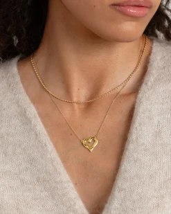 Syster P Puff Heart Guld>Halsband Clearance