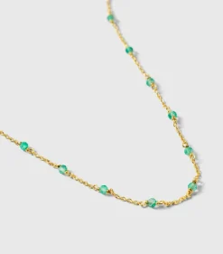 Syster P Santa Monica Guld Green Onyx>Armband