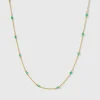 Syster P Santa Monica Guld Green Onyx>Halsband