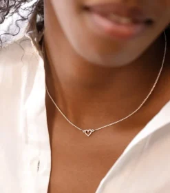 Syster P Snap Crystal Hjärta Silver>Halsband Online