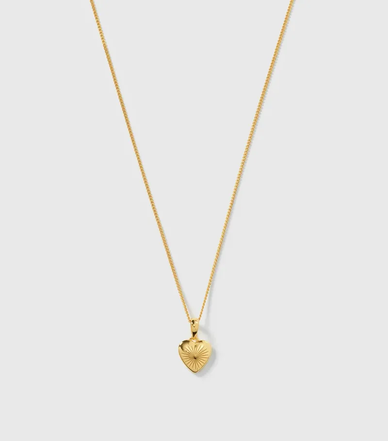 Syster P Sunburst Heart Guld>Halsband
