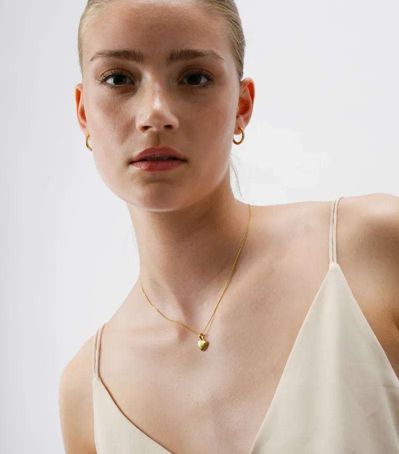 Syster P Sunburst Heart Guld>Halsband