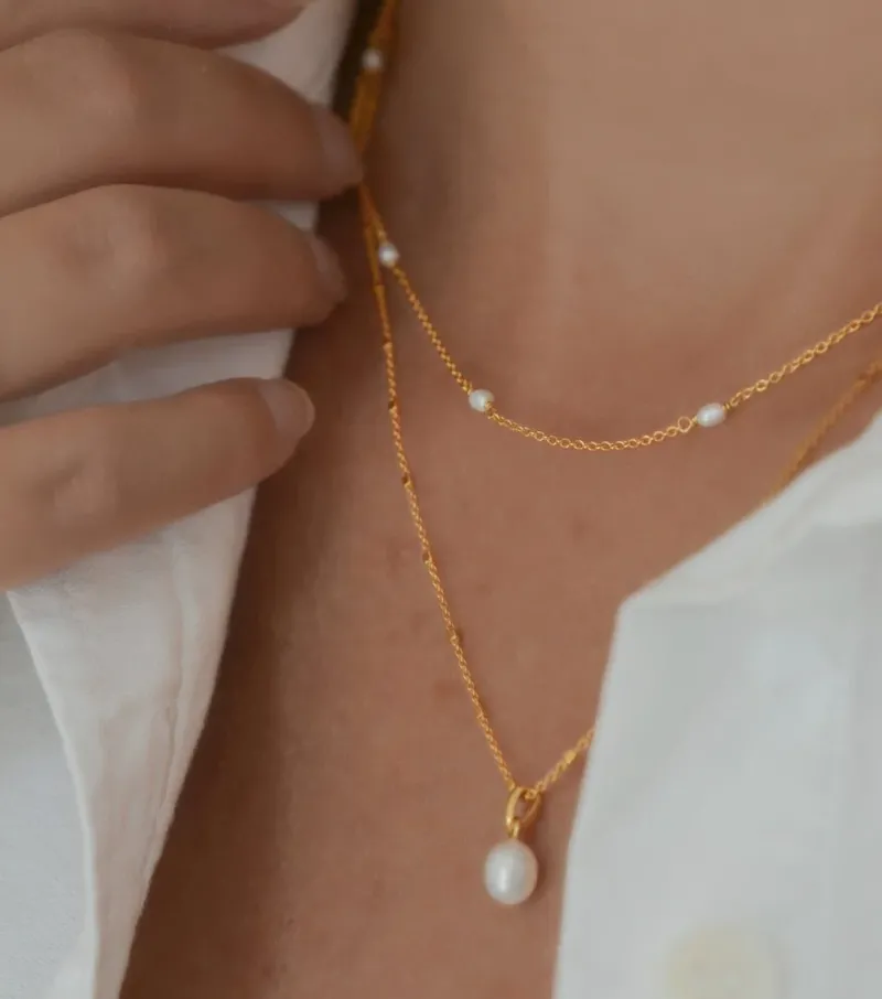 Syster P Treasure Multi Pearl Guld>Halsband Hot