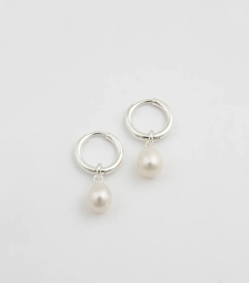 Syster P Treasure Pearl Hoop Silver>Örhängen Hot