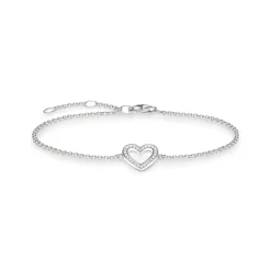 Armband hjärta vita stenar – A1553-051-14>Thomas Sabo Online