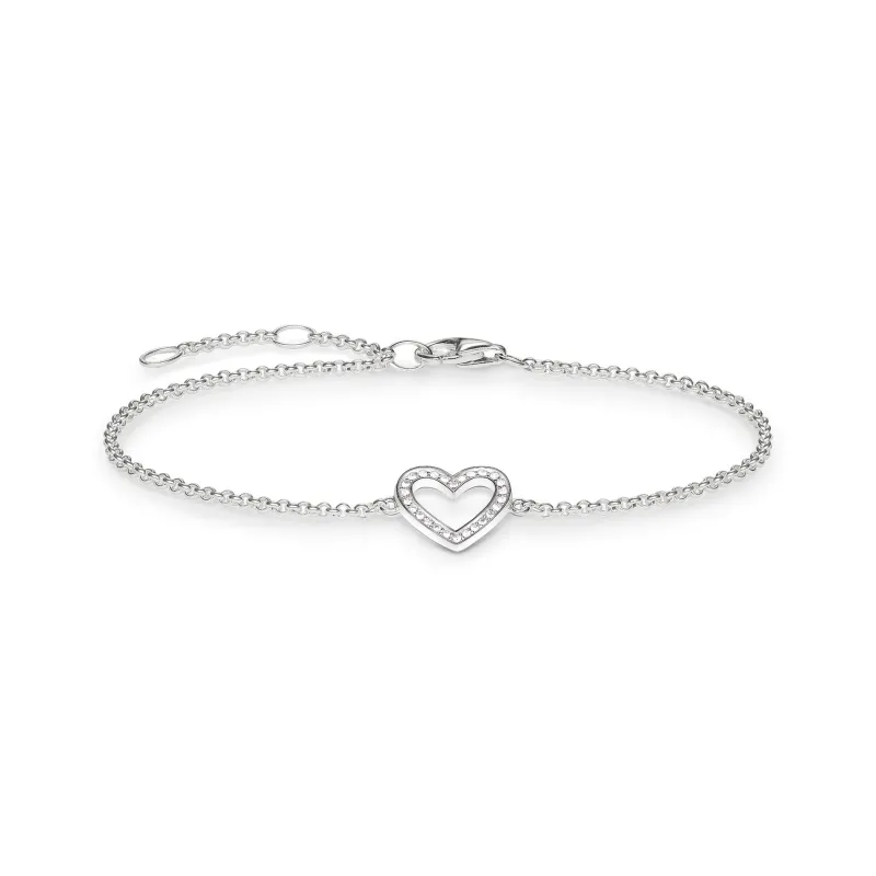 Armband hjärta vita stenar – A1553-051-14>Thomas Sabo Online