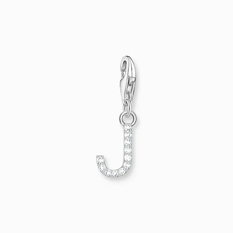 Charm-hängsmycke bokstaven J med vita stenar silver>Thomas Sabo Clearance