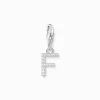 Charm-hängsmycke bokstaven F med vita stenar silver>Thomas Sabo Discount