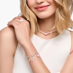 Charm-hängsmycke bokstaven N med vita stenar silver>Thomas Sabo Outlet