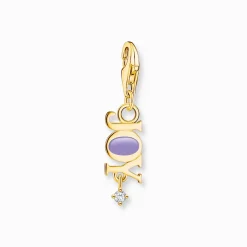 Charm-hängsmycke Joy med vit sten guldpläterad>Thomas Sabo Discount