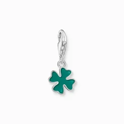 Charm-hängsmycke grönt klöverblad silver>Thomas Sabo Best