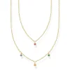 Halsband Dubbelt Guld med Färgade Stenar – KE2078-488-7>Thomas Sabo New