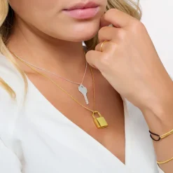 Halsband hänglås guld – KE2130-413-39><noscript><img width=