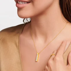 Halsband vita stenar pavé Guld- KE2113-414-14><noscript><img width=