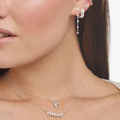 Halsband vita stenar silver – KE2095-051-14 (MEGA KAMPANJ)><noscript><img width=