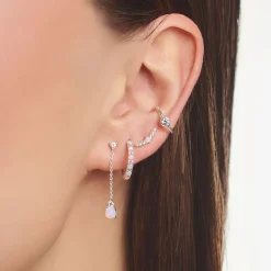 Individuellt Örhängen Opalfärgad Sten Rosa Skimrande Silver – H2180-166-7><noscript><img width=