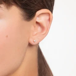 Individuellt Stiftörhängen Vit Sten Silver – H2130-051-14><noscript><img width=