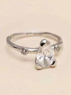 YLVA LI Embla ring Crystal – Silver>Ringar