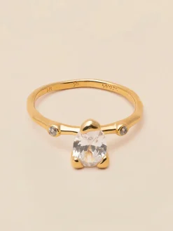 YLVA LI Embla Ring Crystal – Guld>Ringar