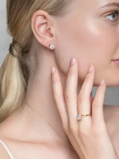 YLVA LI Embla Ring Crystal – Guld>Ringar