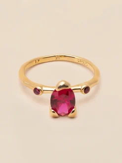 YLVA LI Embla Ring Ruby – Guld>Ringar Sale