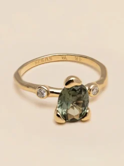 YLVA LI Embla Ring Tourmaline – Guld>Ringar Discount