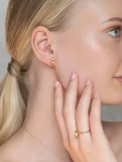 YLVA LI Embla Stud Orange – Guld>Örhängen Best