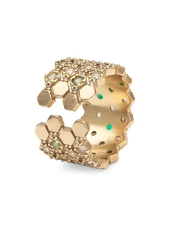 YLVA LI Halo Emerald Ring Guld 3032><noscript><img width=