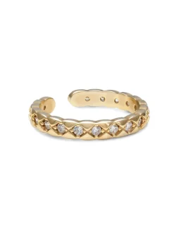 YLVA LI Mademoiselle Ring Crystal Guld 3071>Ringar Discount