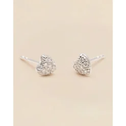 YLVA LI Pave Heart Diamond Örhängen – Silver 8652>Signature Diamond Collection Clearance
